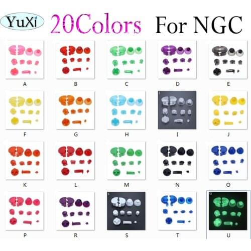 YuXi 10sets/lot Full set D Pads Power ON OFF Button for GameCube A B X Y L R Buttons and Analog Joystick Stick Cap for NG C
