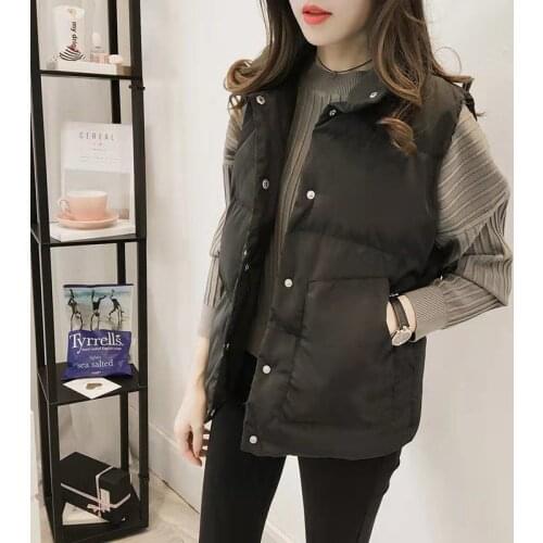 Woman Jacket Vest Autumn Winter Vest Womens Short Cotton Coat Vest Sleeveless Jacket Chaleco Mujer