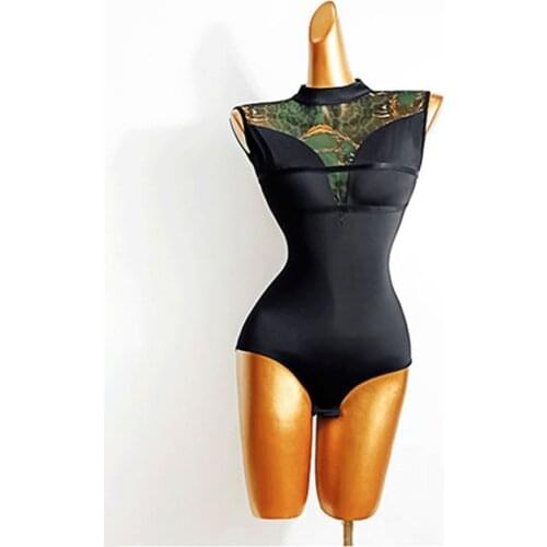 Sleeveless Bare Back Patchwork Women Latin Dance Bodysuit Latin Dancing Tops Practise Tango Chacha Dancing Performamnce LD503