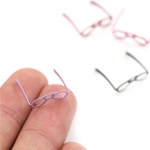 1 Pairs Miniature Vintage Dolls Alloy Glasses Accessories For 1:12 Dolls House decoration