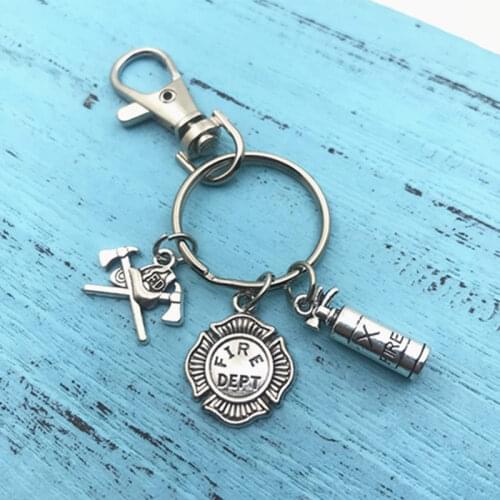 1pcs Firefighter Keychain Fire Department Keyring Fighter Jewelry Fireman Gift Fireman Wife Gift Lady Firefighter