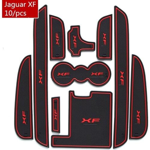 Anti Slip Gate Slot Rubber Latex Groove Inside Dust pad Cup Cushion for Jaguar XF 2011-2015 Car-styling 10pcs