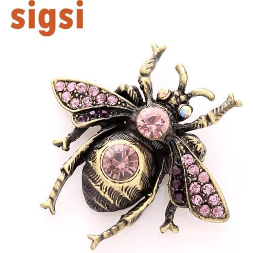 100pcs a lot wholesale price 1. 75H x 1.75W inches Austria Crystal Rhinestone Charming Bee Insect Brooch Pin