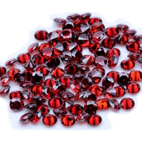 1000pcs AAAAA+ 0.8-4mm CZ Stone Round Cut Beads Siam Color Cubic Zirconia Synthetic Gems For Jewelry