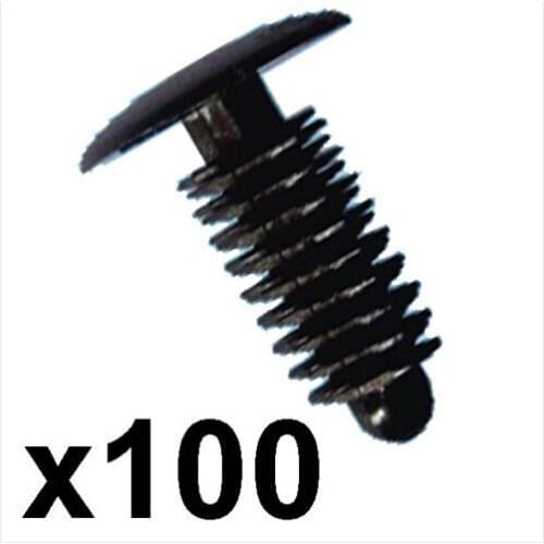 100x For Plastic Car Trim Clips- Fit 6-7mm hole- 14mm Head