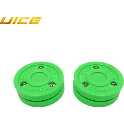 2/4/6Pcs Green Biscuit Roller Hockey Training Puck High Quality Plastic for Street Recreational Hockey and Off-Ice Practice