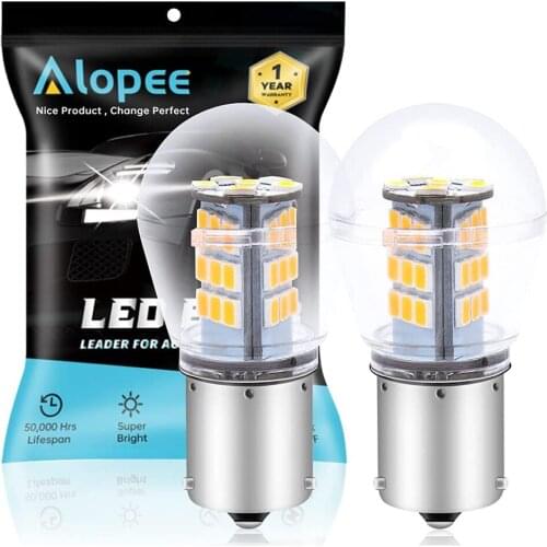 2-Pcs 1056 BAU15S 7507 12496 5009 PY21W 2835 33 SMD LED Light Amber/Yellow 9-30V Replacement Bulb For Turn Signal Lights Blinker