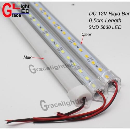 2PCS/Lot 50CM DC12V LED Bar light 5730 5630 With PC cover 5730 LED Hard strip light Kitchen Cabinet Light Wall Light