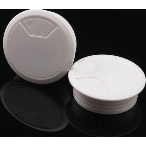 Computer desk cable coil out hole cover 60mm Desktop threading box Wiring Ducts cap abs white 200pcs