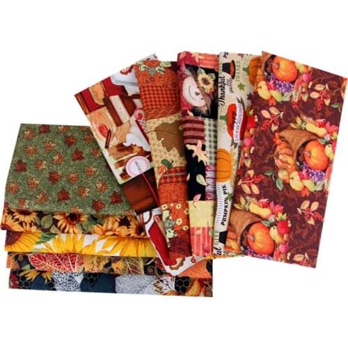 2021 Hot Sell Halloween Thanksgiving Decoration Materials Pumpkin 100% Cotton Fabric DIY Patchwork Sewing Accessories