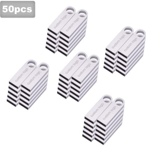 50pc/lot Usb Flash Drive 64GB 32GB 16GB 8GB 4GB Waterproof U Disk Memoria Cel Usb Stick Gift Weding Photography Free Logo