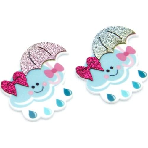 David accessories Panda Cloud Glitter Sequin Planar resin Acrylic Flatback For DIY Decorative Craft Scrapbooking 25pcs,25Yc5674