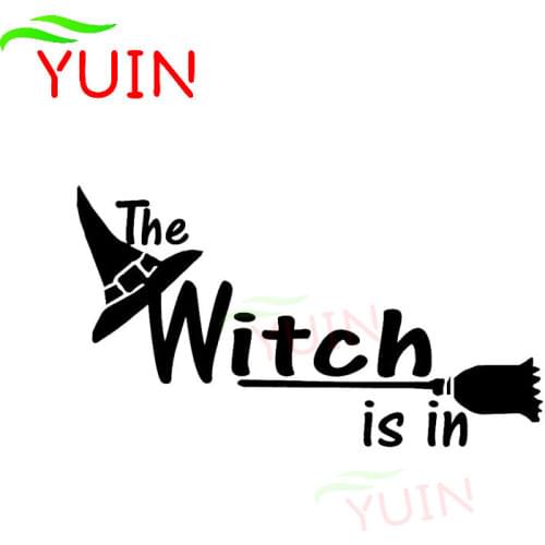 Car Sticker Witch The with Is In Halloween Decal Cars Accessories Creative PVC Window Decoration Waterproof Sunscreen Decals