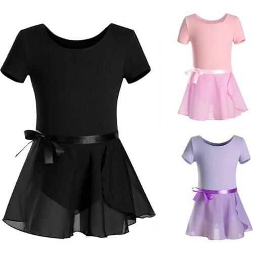 Girls Ballet Dance Dress Chiffon Skirts Childrens Gymnastics Leotard Skirt Kids Stage Dance Wear Girls