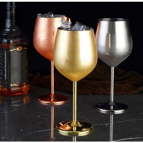Stainless Steel Wine Glasses Champagne Cup Wine Goblets Cocktail Glass Creative Metal Wine Glass Drinking Tool For Bar Party
