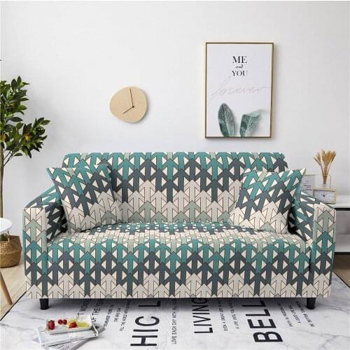 Square lattice printed L shape sofa covers for living room sofa protector anti-dust elastic stretch covers for corner sofa cover