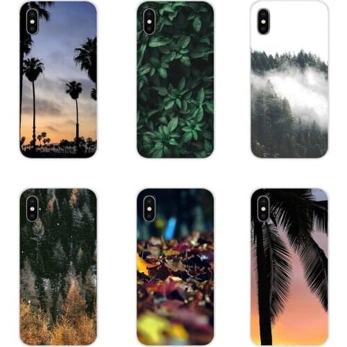 Accessories Cover Bag Palm tree leaf mountain white smoke For Huawei Y5 Y6 Y7 Y9 Prime Pro GR3 GR5 2017 2018 2019 Y3II Y5II Y6II
