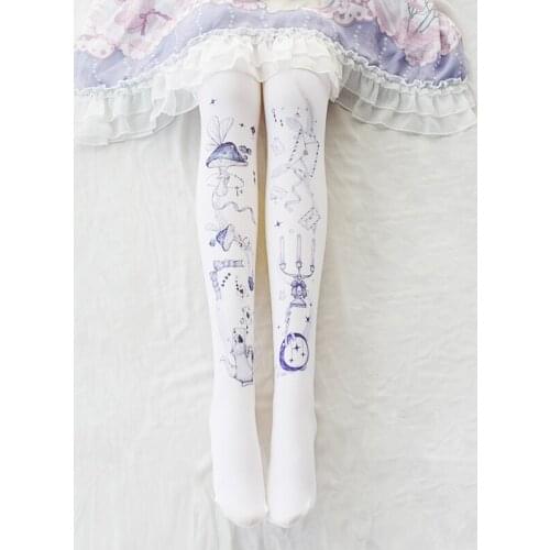 Alice dreams printing pantyhose Japanese lolita Lolita Lolita girl stockings bottoming socks