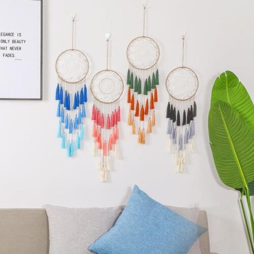 Colored Bohemian Tassel Dream Catcher Home Decoration Pendant Kids Girl Aesthetic Room Decor Room Decoration Accessories