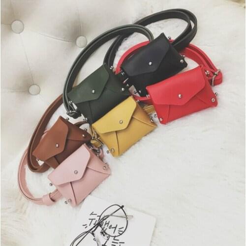 Childrens Bag Mini Square Bag Rivet Fashion Pouch Kids Girl Cute Waist Packs Korean Shoulder Messenger Bag