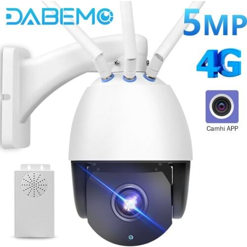 5MP PTZ IP Camera Outdoor 4G SIM Card 5X Zoom WIFI Camera Waterproof Speed Dome Camera Auto Tracking P2P CCTV Security Camera