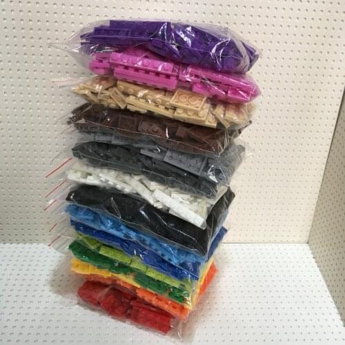 100pcs/lot Bulk Parts Thin Bricks 8 Size Mixed 15 Colors Building Blocks Figures MOC Model Educational Toys for Children Gifts