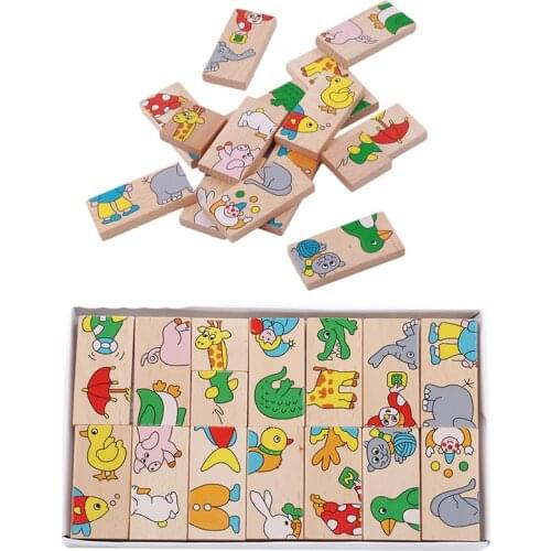Colorful Wooden Puzzle Animal Educational Developmental Training Toy Creative Puzzle Games Educational Toy
