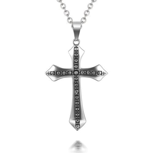 Monla 2017 Top Quality Vintage Titanium Pendant Punk Fine Rivets Cross Necklaces Gothic Necklace Women Men Jewelry Hot Sell