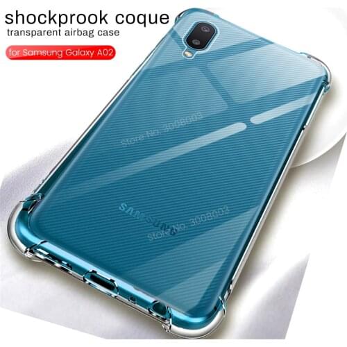 Transparent airbag soft silicone moblie phone covers case for samsung galaxy a02 a02s a 02s 02 s 6.5'' shockproof protect coque
