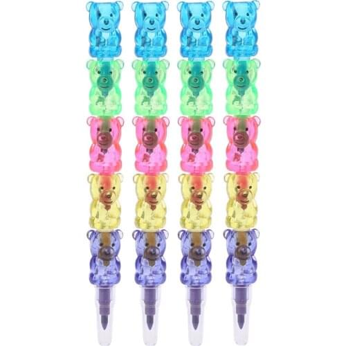 4Pcs 5 Colors Stacker Swap Cute Snowman crayon For School Children painting Toys Au13 19 Droship