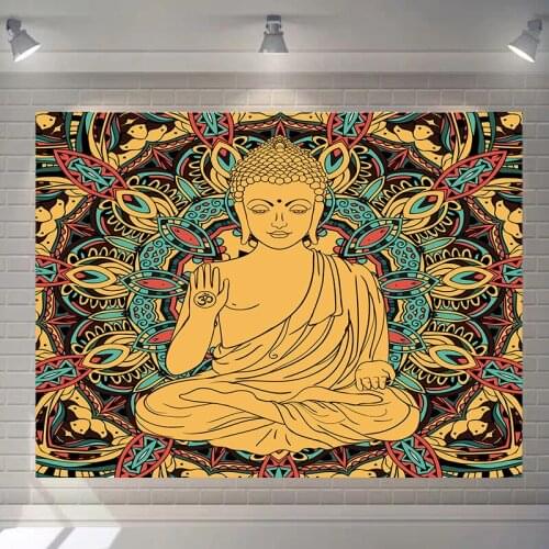 Meditation Buddha Tapestry Yoga Wall Blanket Large Trippy Tapestry Tapiz Colgante De Pared