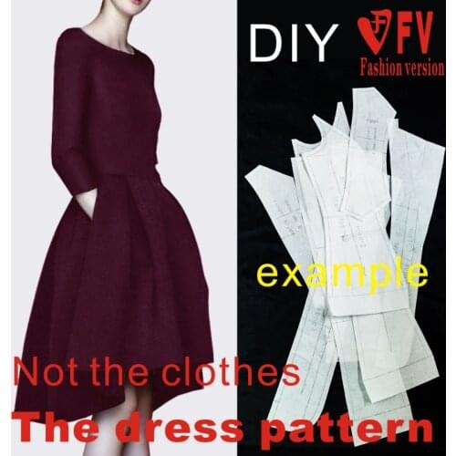 Clothing cutting pattern womens fashion dress 1:1 design layout BLQ-337