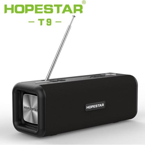HOPESTAR T9 Portable Bluetooth Speaker High-Power Column Subwoofer External Antenna TWS Intercom Music Center Waterproof FM TF
