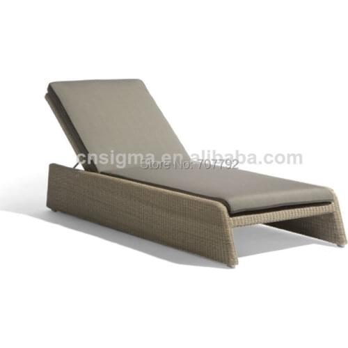 2014 Hot Sale Brown Chaise Garden Rattan Wicker Lounge Daybed