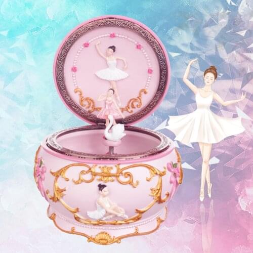 Romance Teenage Ballerina Dancing Girl Music Box Swan Lake Luminous Musical Box Wedding Christmas for Girlfriend Gift Home Decor