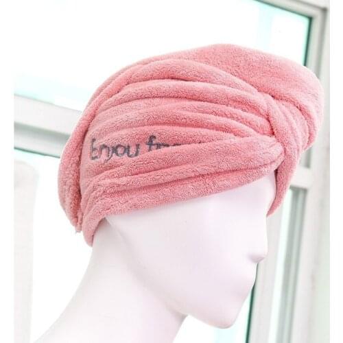 Girls Hair Drying Hat Quick-dry Hair Towel Cap Hat Bath Hat Soft Plush Microfiber Solid Towel Cap Super Absorption Turban