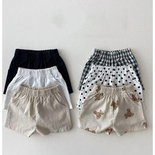Newborn Baby Boys Shorts Summer Vintage Linen Cotton Infant Kids Short Pants Toddler Boys Beach Playing Clothes Children Pants