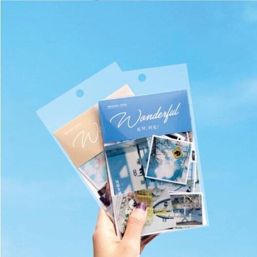 INS Style Travel Photograph junkJournal Decorative Sticker Label Diary Stationary Korea Album Sticker Flakes Scrapbooking