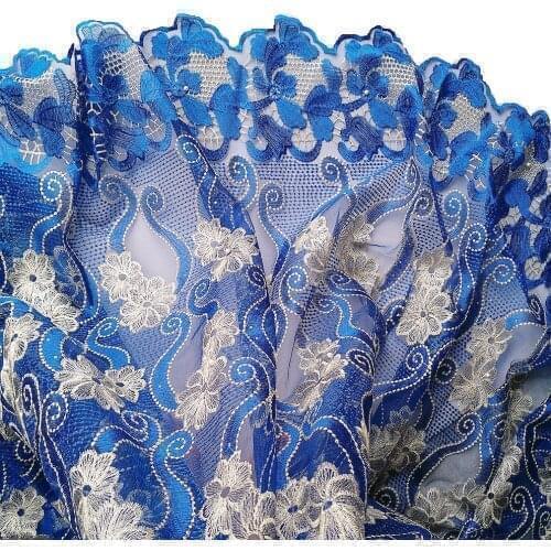 Wedding Blue African Lace Stone Embroidery Nigerian Lace Fabric 2021 High Quality Lace Swiss Lace Fabric Dubai French Tulle Lace
