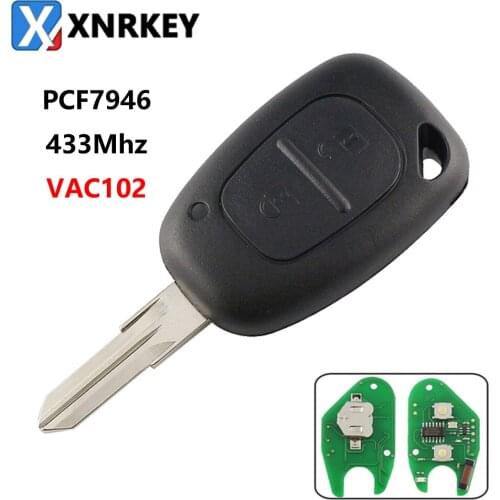 Free Shipping (5 pcs /Lot) 2 Button PCF7946 Chip Remote Control With NE73 Blade For Renault Duster Modus Clio 3 433Mhz