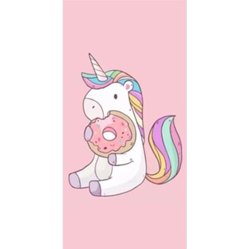 Funny Girly Pink Unicorn Towel Microfiber Unicorn with Donut Face Shower Towels for Kid Women Swimming Bath Towels Yoga Blanket