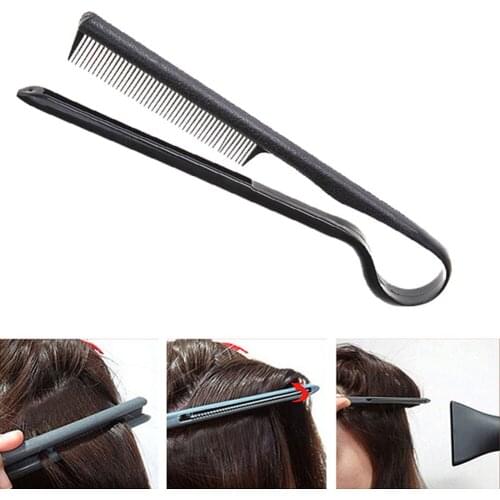 Plastic Home Salon For Women V Comb Fashion Universal Hair Straightener DIY Styling Black Portable Handheld Practical Smooth