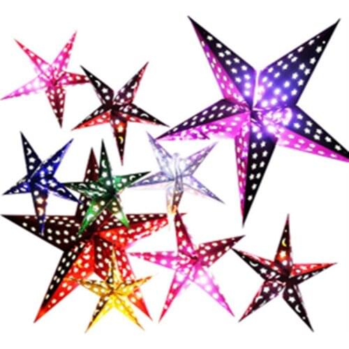 1PC 60cm(24inch) Colorful Creative Paper Shiny Star Lampshade Lanterns Lamps Hanging Wedding Party Winter Holiday Decorations