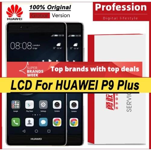 100% Original 5.5'' LCD with Frame for Huawei P9 Plus Display Touch Screen Digitizer Assembly Repair Parts