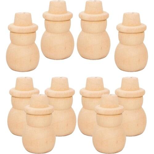 10x Unfinished Wooden Peg Doll Bodies Shape DIY Paint Arts Crafts 05 Acorn