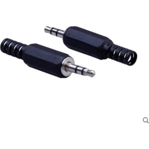 20pcs Audio Jack Plug Headphone male Connector 3.5mm jack plug 3.5 stereo plug with Black Plastic LX1 Housing for phone