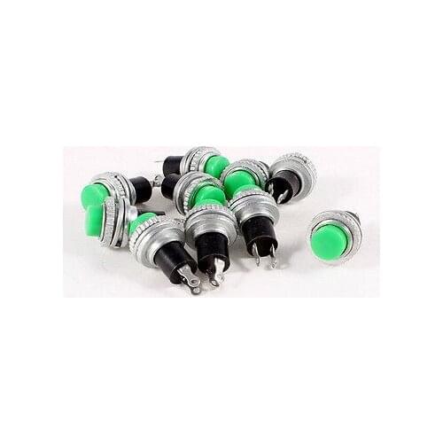 20 Pcs Momentary SPST NO Green Round Cap Push Button Switch AC 3A/125V 1.5A/250V