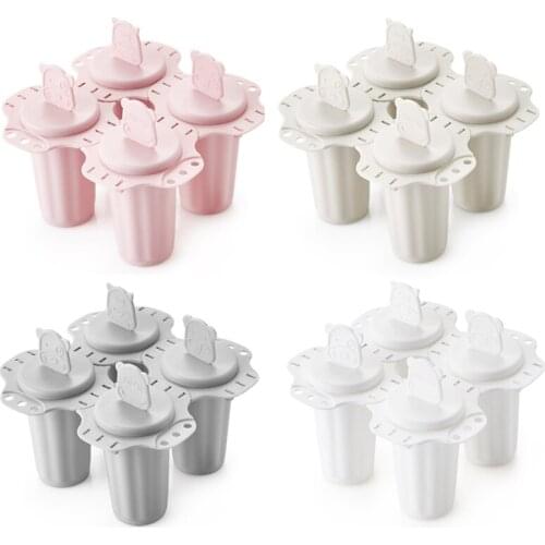 4Pcs/lot Cartoon Ice Cream Popsicle Molds Can be spliced Cooking Tools Reusable DIY Frozen Ice Cream Pop Baking Moulds