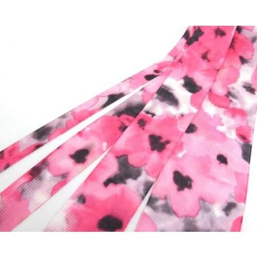 4 Widths|Floral Printed Grosgrain/Satin Printed Ribbon|Double Sided|Stripy|Colorful|Craft Supplies Bow Embellishment