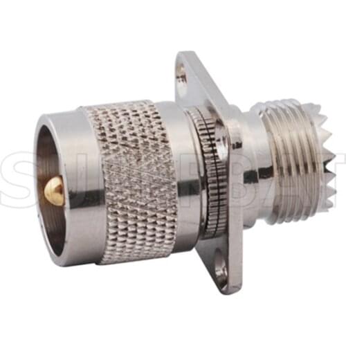 Superbat 5 pcs UHF Adapter UHF Plug to UHF Jack Panel Mount RF Coaxial Connector